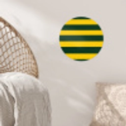Klassiek - Strepen - Groen Wandcirkel behangsticker klein 186 -sfeer4