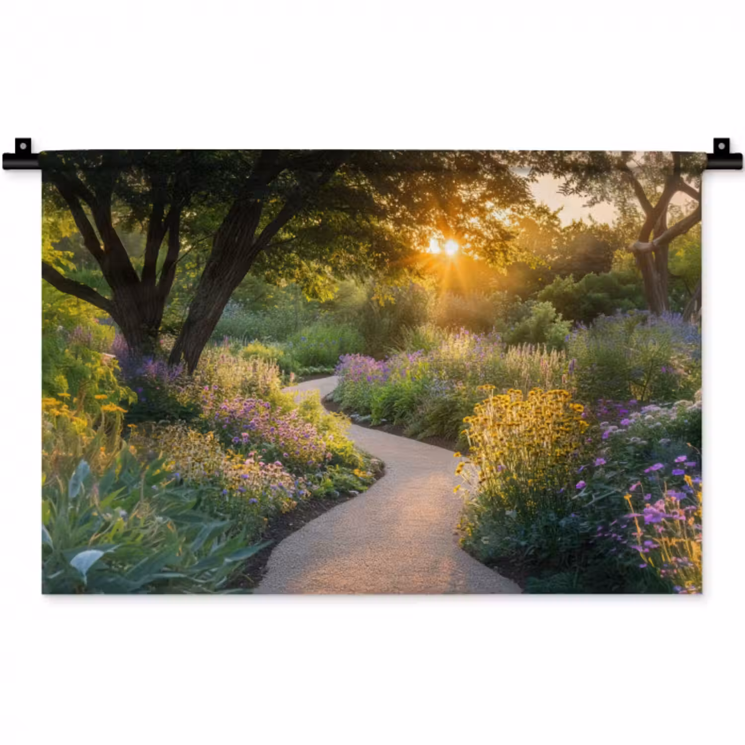 Wandteppich - Weg - Blumen - Park