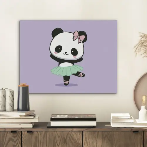 Dansende panda - Paars - Sierlijk - Kawaii PET vilt klein -sfeer1