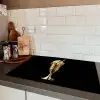 Milkshake - Goud - Drinken - Zwart Inductie beschermer vinyl 3mm klein -sfeer3