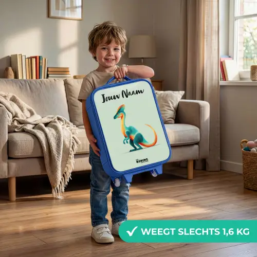 Dino - Blauw - Dier Kinderkoffer - Blauw klein -sfeer2_NL