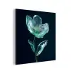 Bladeren - Bloem - Glazen - Donkerblauw aluminium wit klein -3d