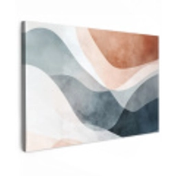 Abstract - Golven - Blauw Tuinposter op houten frame 2 cm dik klein -3d