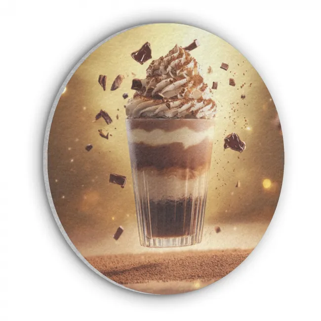 Acoustic painting round - Dessert - Chocolate - Sweet - Food