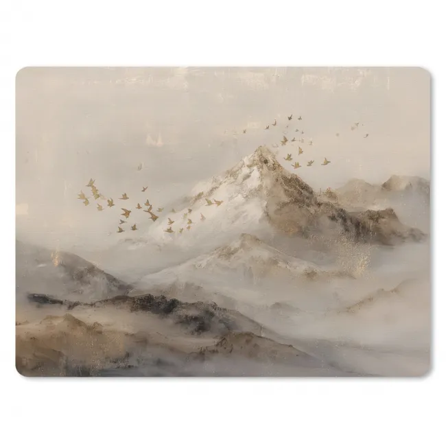 Mouse Pad - Mountain landscape - Fog - Brush strokes