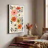 Veldbloemen - Stengels - Blaadjes - Groen Textielframe zwart klein -sfeer3