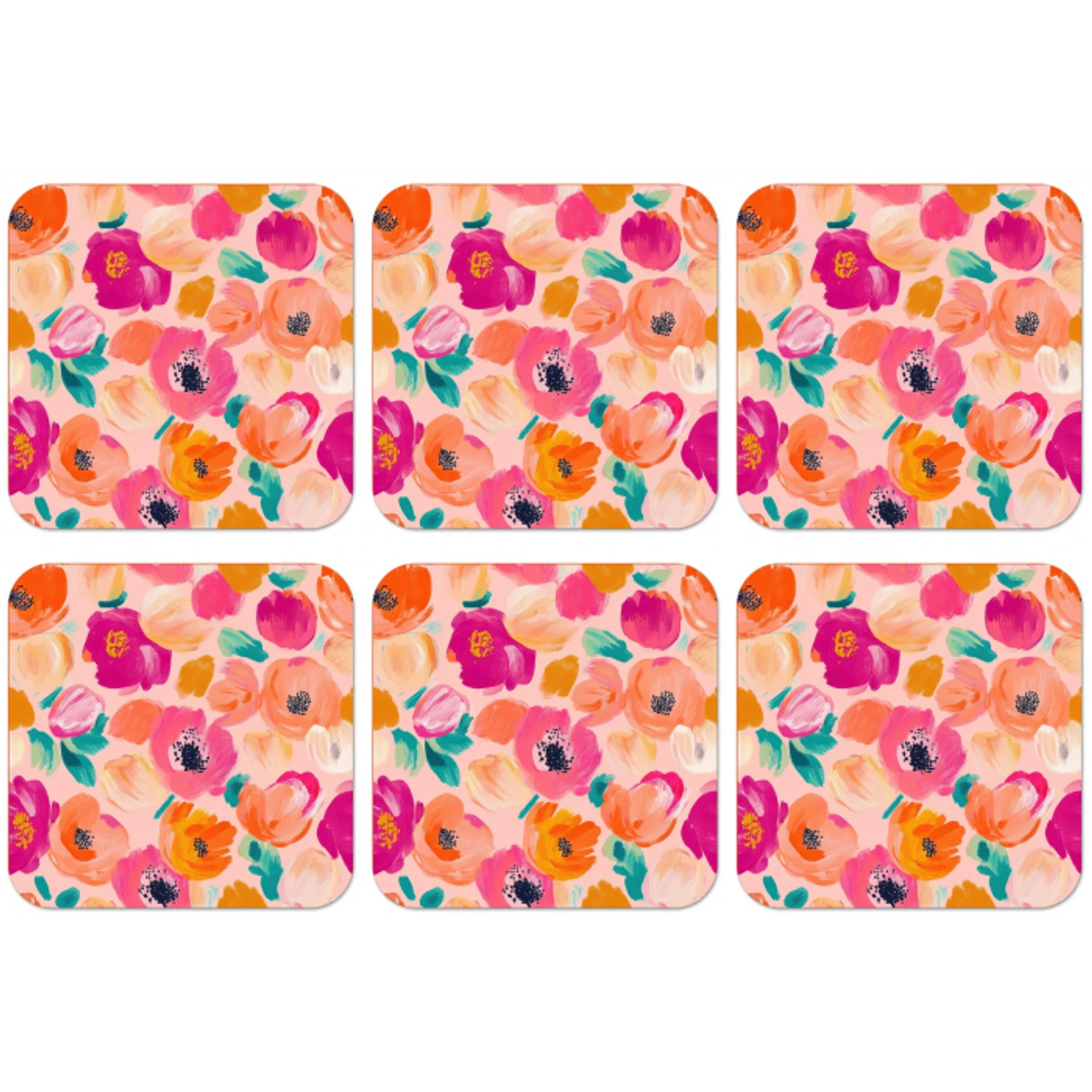 Bloesems - Vrolijk - Kleurrijk onderzetter kurk middel 366 -zkaufland3dotto