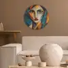 Portret - Abstract - Vormen Akoestische PET Vilt - Rond klein -sfeer1