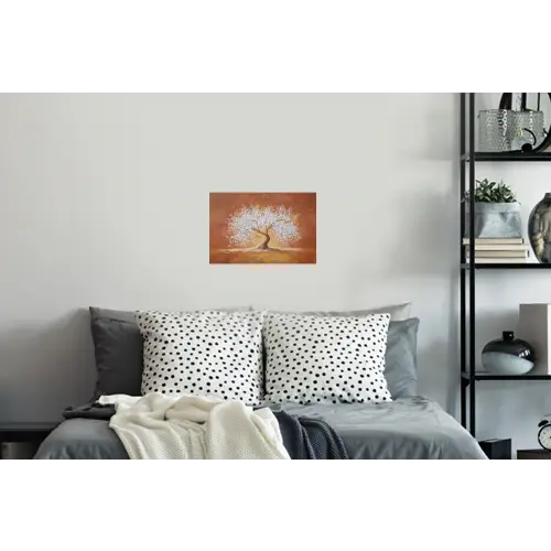 Abstract - Boom - Wit - Bladeren Muursticker klein -slaapkamer