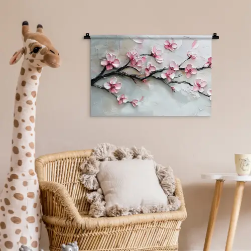 Bloesem - Kunstzinnig - Roze - Sakura Wandkleed katoen klein -wsfeer5_kind
