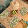 Groen - Retro - Hartjes - Patroon Placemat vinyl groot 368 -zzsfeer5_Kitchenyeah-website