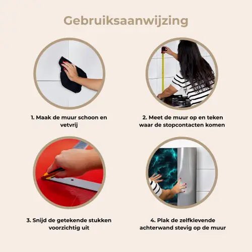 Turquoise - Bliksem  - Wolken keuken achterwand 2 middel 871 -gebruiksaanwijzing_NL