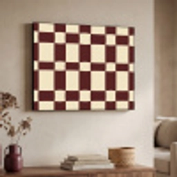 Retro - Patroon - Bruin Textielframe zwart klein 947 -sfeer3