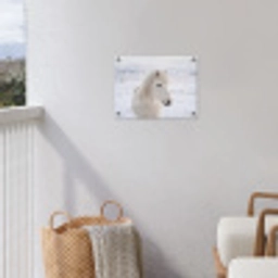 Paard - Kop - Winter - Dieren - Wit tuinposter los doek klein -sfeer8
