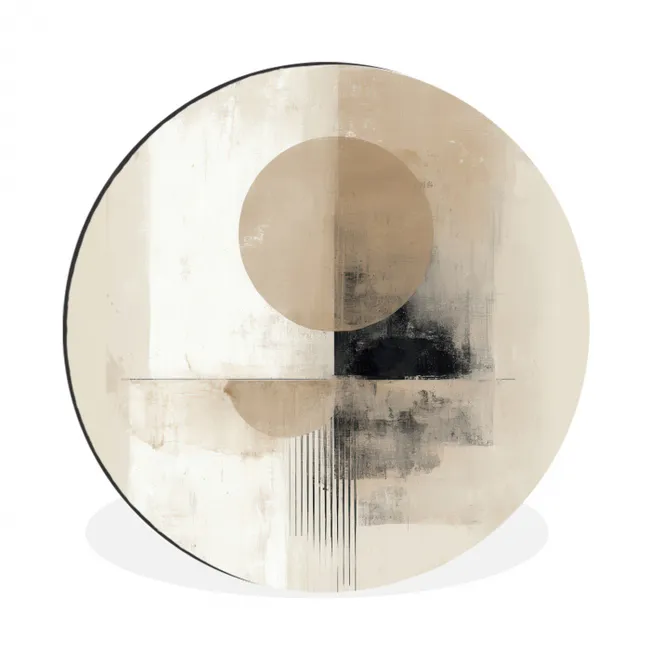 Muurcirkel aluminium Cirkel - Compositie - Diepte - Beige