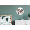 Wereldkaart - Kristallen - Unieke tinten Wandcirkel aluminium klein -slaapkamer