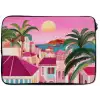 Stad - Roze - Palmbomen laptophoes neopreen klein -zkaufland3dotto
