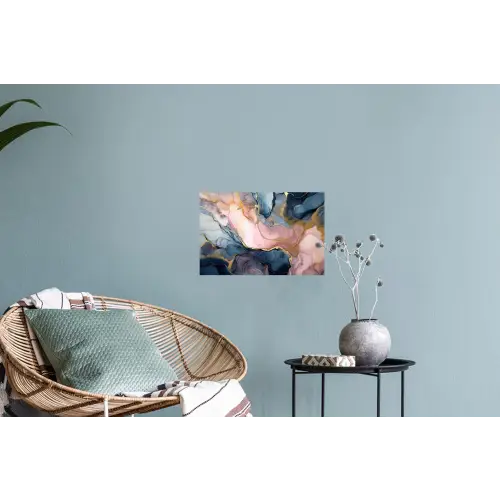 Marmer - Roze - Blauw Muursticker klein -plant