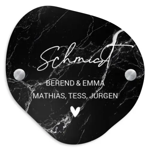 Marmer - Sierlijk Naambord Organisch middel -3d