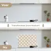 Patroon - Symmetrisch - Beige keuken achterwand spatscherm klein 900 -voor_na_NL