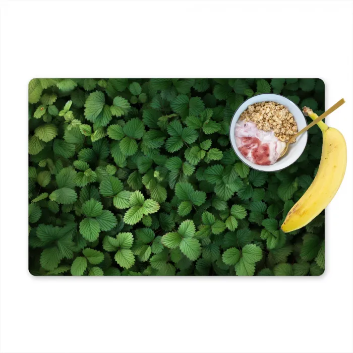 Groen - Bladeren - Kartel - Zonlicht Placemat vinyl groot -zzzproduct_Kitchenyeah-website
