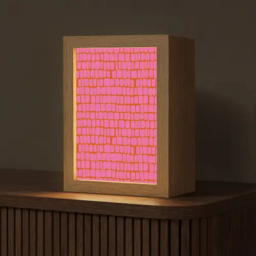 Organisch - Raster - Roze Light Box met kabel (Tafellamp) klein 925 -z3d_website