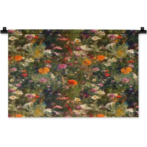 Bloemenveld - Kleuren - Verf Wandkleed katoen klein 269 -zz3d