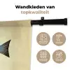 Blauw - Kieuwen - Vis - Illustratie Wandkleed katoen klein -sfeer2