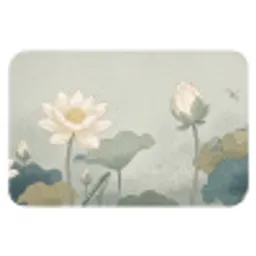 Lotus - Bloemen - Groen Badmat klein -3d