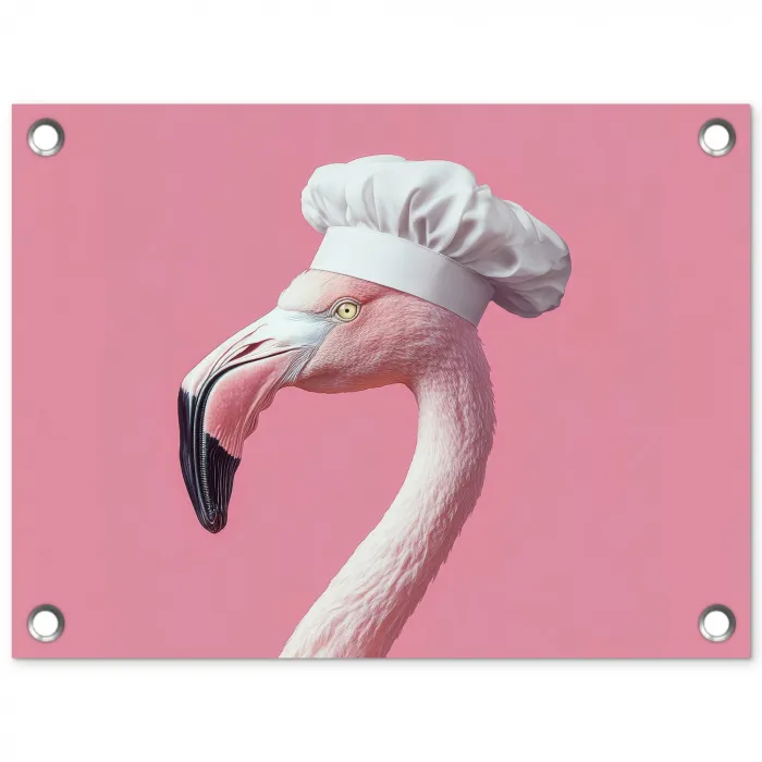 Flamingo - Roze - Koksmuts - Vogel tuinposter los doek klein -3d