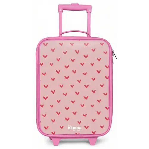 Hartjespatroon met roze kleuren Kinderkoffer - Roze klein -zz3dotto