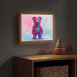 Beer - Kleurrijk - Dier Light Box met batterij (Wandlamp kind) middel -sfeer5_kind