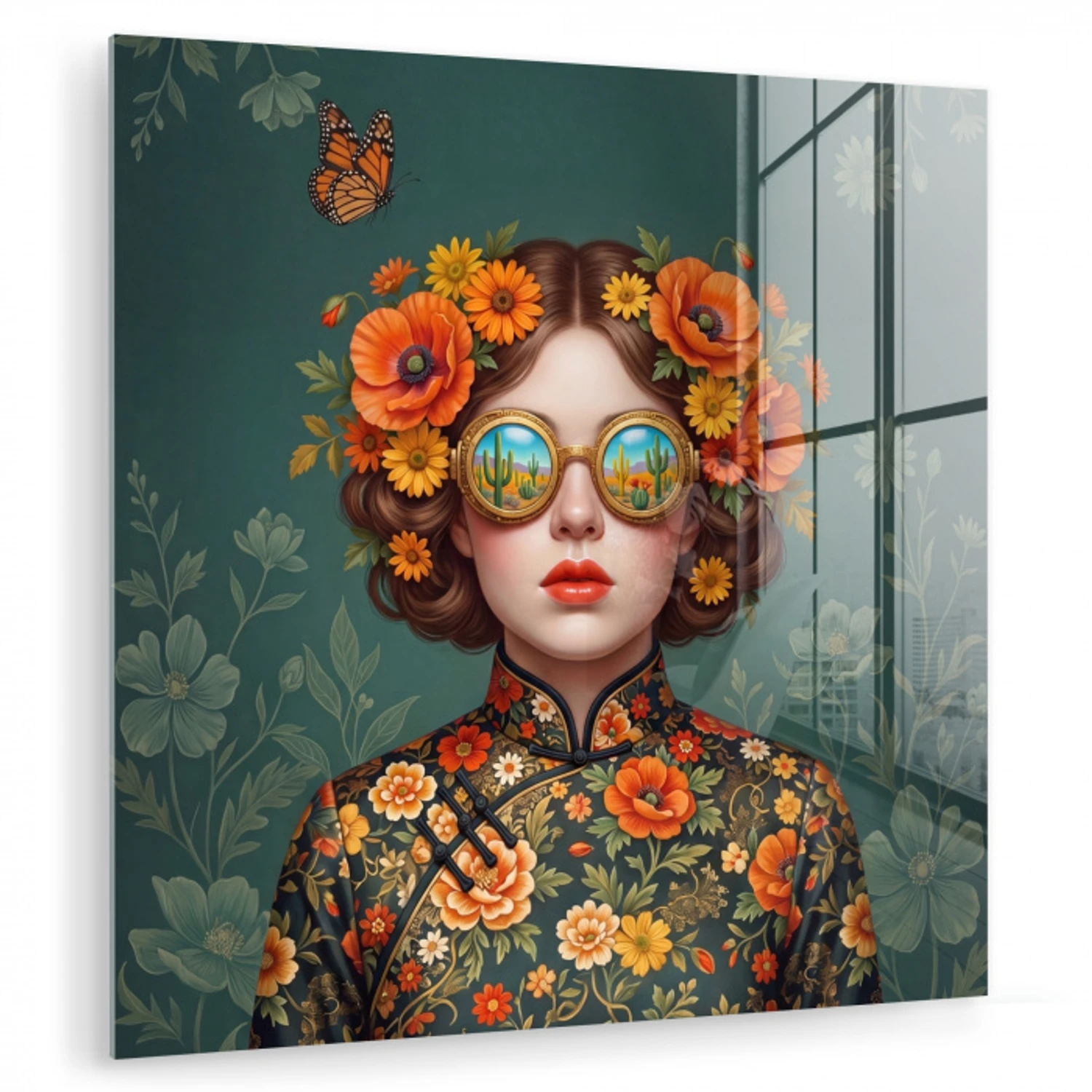 Portret - Vrouw - Kleurrijk - Expressief plexiglas 5mm klein -zzzproduct_nieuw