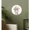Paddenstoel - Konijn - Roze Wandcirkel plexiglas klein -sfeer3