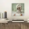 Hond - Bad - Champagne - Handdoek plexiglas 5mm klein -sfeer1