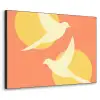Vogels - Cirkels - Geel Textielframe zwart klein -3d
