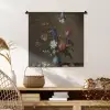 Bloemen in een Wan-Li vaas en schelpen - Schilderij van Balthasar van der Ast Wandkleed katoen klein -sfeer5