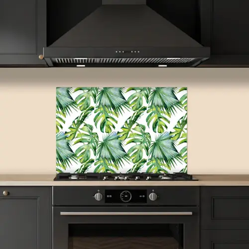 Monstera - Palmblad - Jungle - Tropisch keuken achterwand spatscherm klein -sfeer1