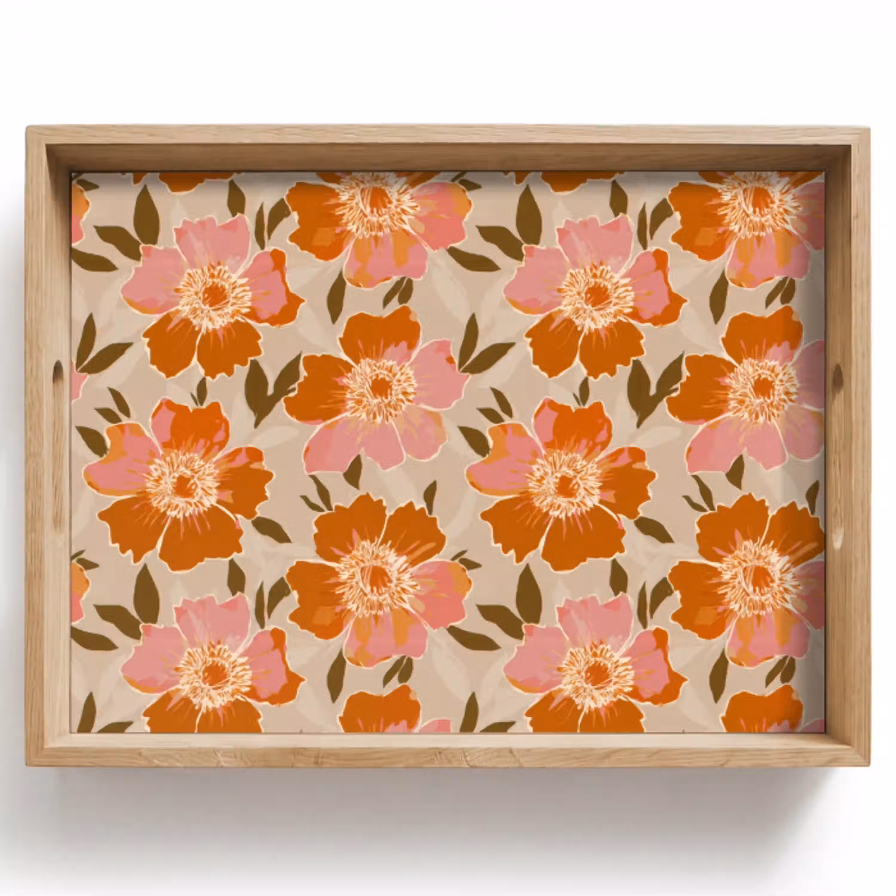 Bloemen - Motief - Retro Dienblad Rechthoek middel 911 -z3d_shopping