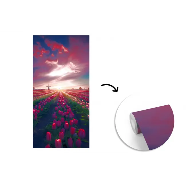 Windmolen - Zonsondergang - Landschap fotobehang vinyl groot -3d