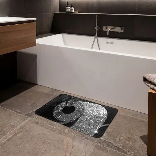 WC - Toilet papier - Zwart wit - Glitters Badmat klein -sfeer3