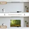 Zon - Bos - Bomen - Natuur - Herfst keuken achterwand spatscherm klein -voor_na_FR