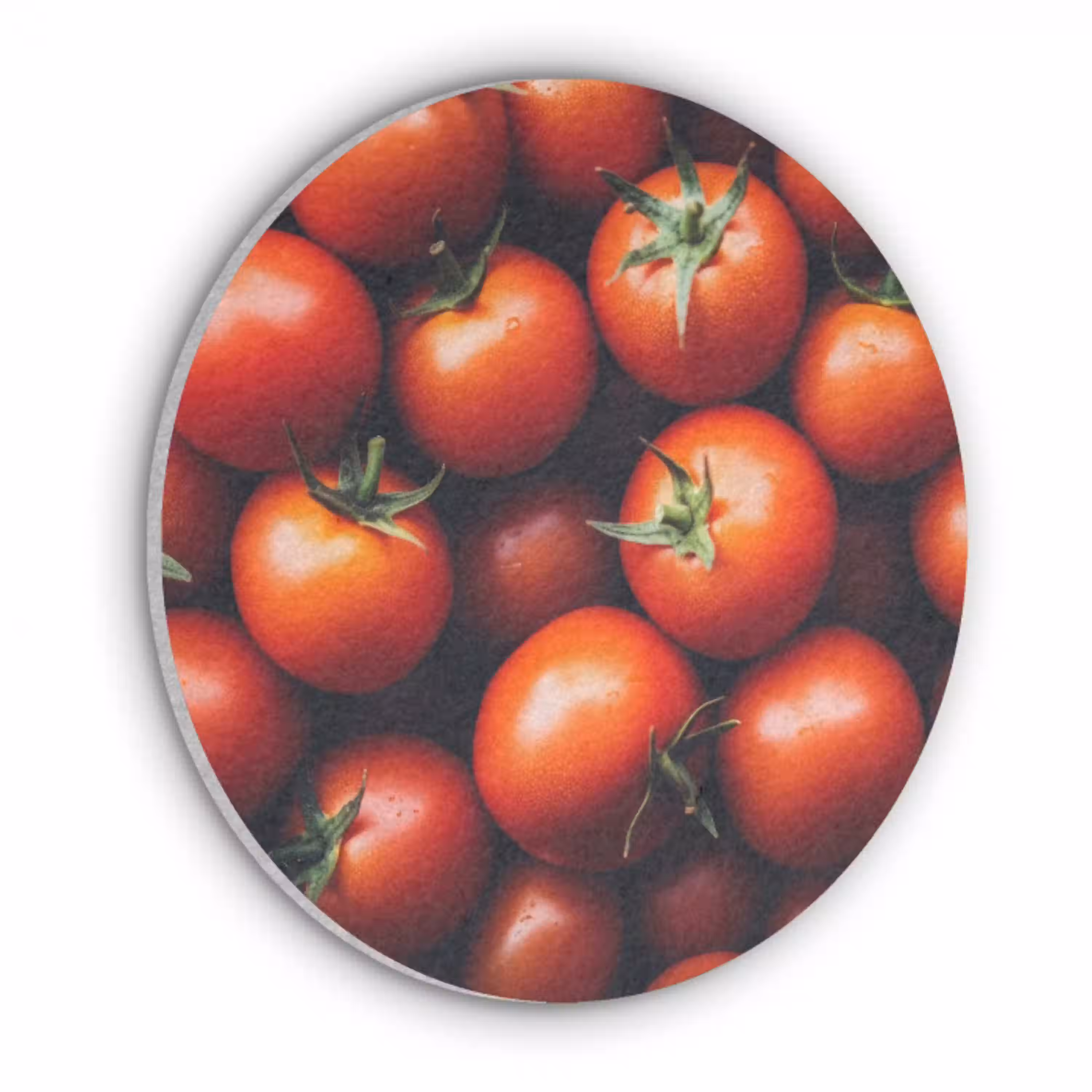 Groente - Rood - Tomaten Akoestische PET Vilt - Rond klein -3d