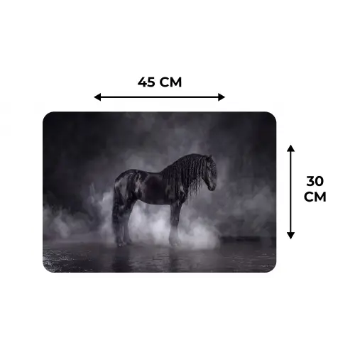 Paard - Magisch - Zwart Placemat vinyl groot -specs