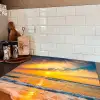 Zonsondergang - Strand - Zee - Wolken - Oranje Inductie beschermer vinyl 3mm middel -sfeer3