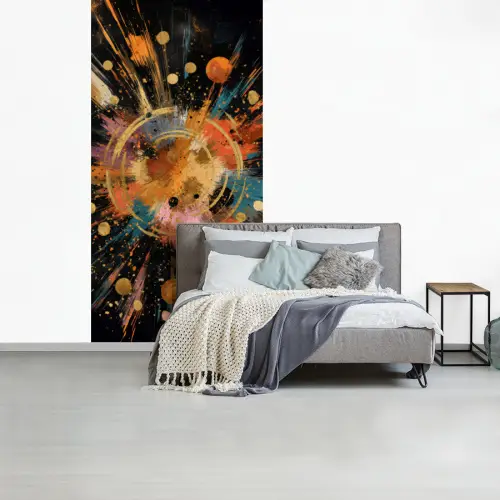 Explosie - Verfstructuur - Goud - Abstract fotobehang vinyl groot -slaapkamer