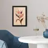 Minimalistisch - Bloem - Bladeren - Beige fotolijst zwart zonder passe partout klein -sfeer4