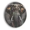 Olifant - Watercolor - Wilde dieren - Luxe Akoestische PET Vilt - Rond klein -3d