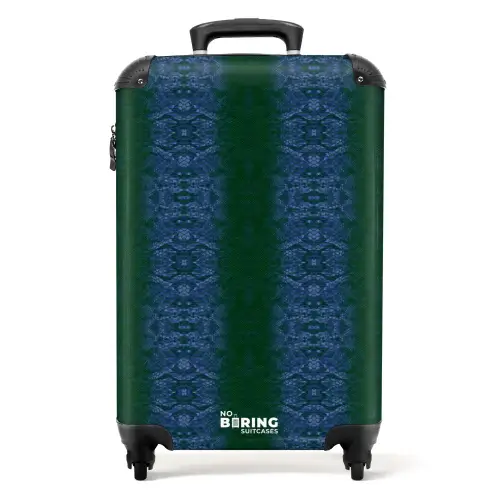 Donkerblauw slangenhuid met symmetrische schubstructuur NBS - Handbagage koffer - Volwassenen Unisex middel -productfoto_recht