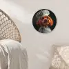 Bruin - Kok - Hondje Wandcirkel kunststof plaat 5mm dik klein -sfeer5